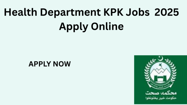Health Department KPK Jobs 2025 Online Apply